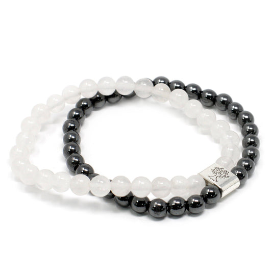 Rock Quartz Magnetic Double Strand Bracelet
