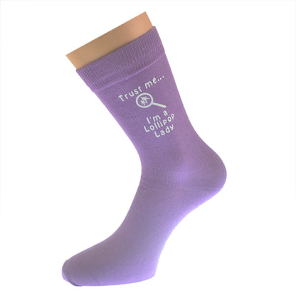 Trust Me I’m A Lollipop Lady Ladies Purple Socks| Ashton and Finch