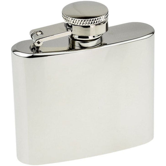 High Polished Stainless Steel 2oz Hip Flask Engraved and Personalised  | Ashton and Finch
