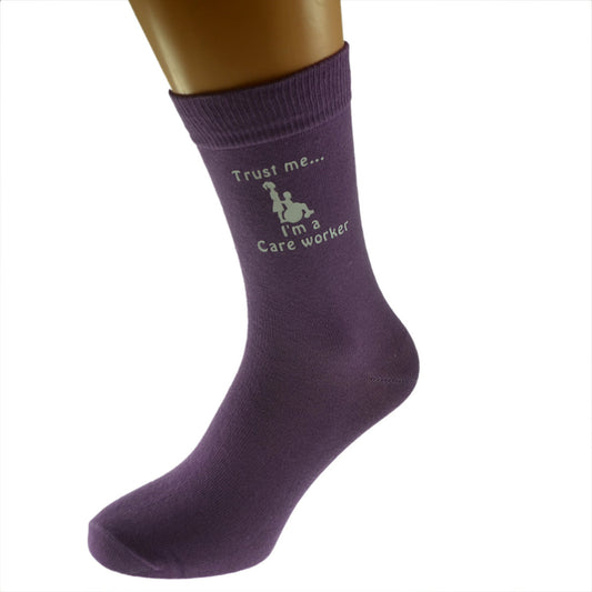 Trust Me I’m A Care Worker Ladies Purple Socks| Ashton and Finch