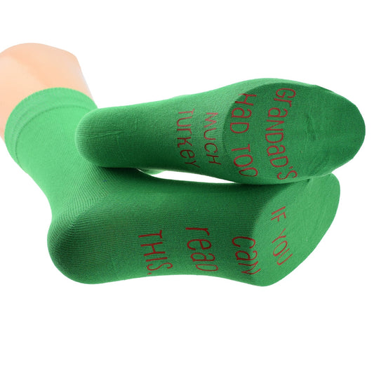 Funny If You Can Read This Grandad’s Had Too Much Turkey Mens Socks| Ashton and Finch