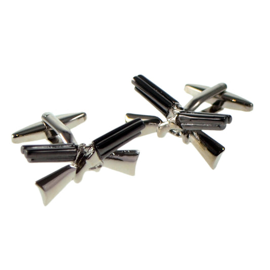 High Detail Crossed Shotguns Cufflinks | Ashton and Finch