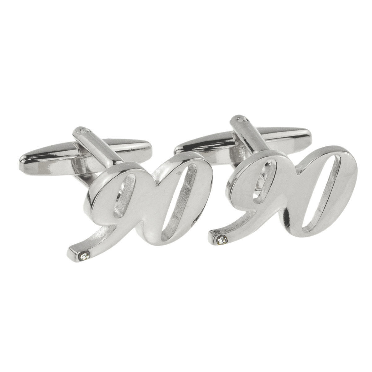Rhodium Plated AGE 90 Cufflinks | Ashton and Finch
