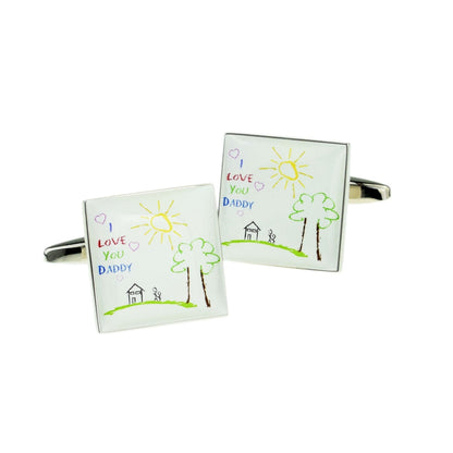 I Love You Daddy Design Square Cufflinks | Ashton and Finch