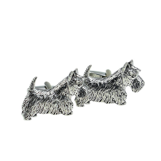 English Made Scottish Terrier Pewter Cufflinks | Ashton and Finch