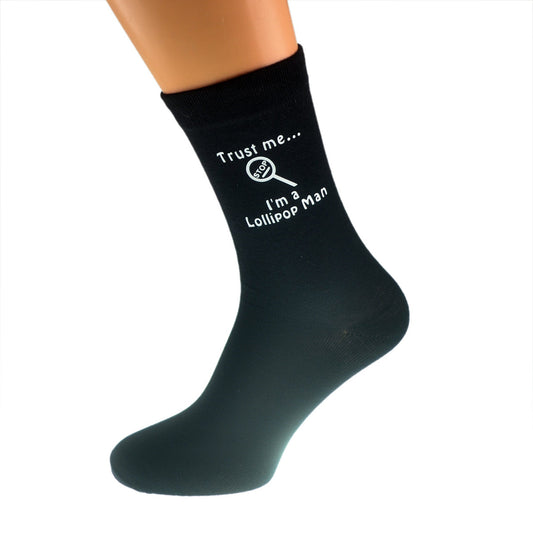 Trust Me I’m A Lollipop Man Mens Black Socks| Ashton and Finch