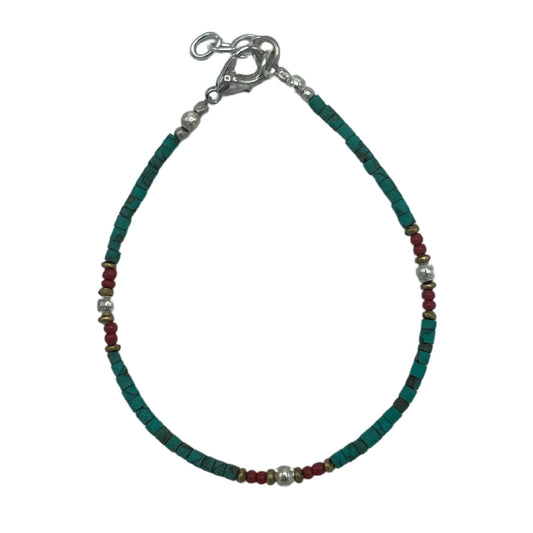 Nepalese Extra Fine Gem Bracelet - Turquoise Beads