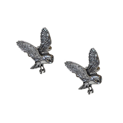 English Made Barn Owl Pewter Cufflinks | Ashton and Finch