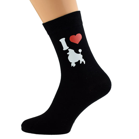 I Love Poodles Mens Black Socks| Ashton and Finch