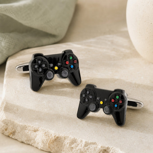 Games Console Controller Cufflinks in a themed setting
