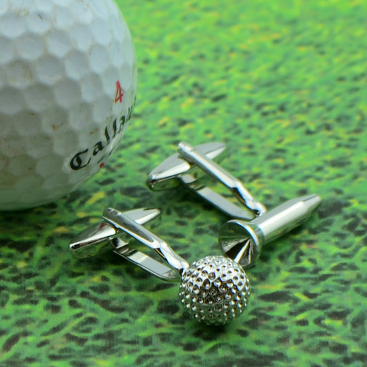 Value Saver Golf Ball and Tee Sport Golfers Cufflinks | Ashton and Finch