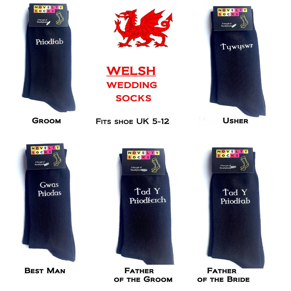 Wales Welsh Language Wedding Socks| Ashton and Finch