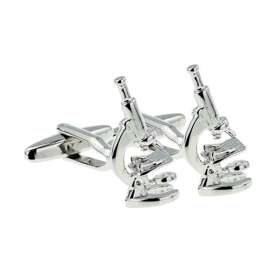 Rhodium Plated Scientific Microscope Doctors Cufflinks | Ashton and Finch