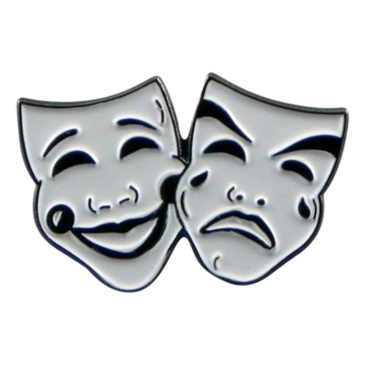 Drama Comedy & Tragedy Happy Sad Masks Metal Enamel Lapel Pin Badge