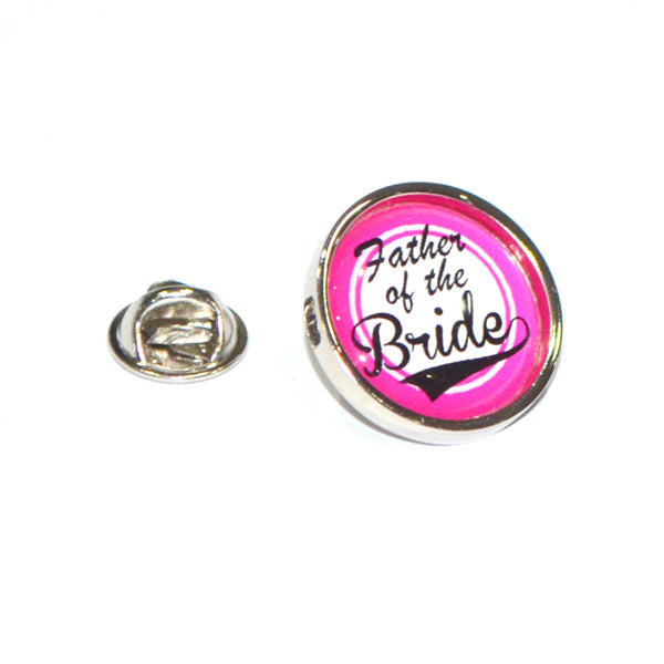 Contemporary Pink Wedding Lapel Pin Badge