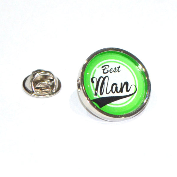 Contemporary Green Wedding Lapel Pin Badge