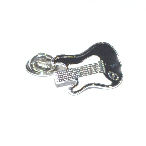 Black Electric Guitar Music Lapel Pin Badge