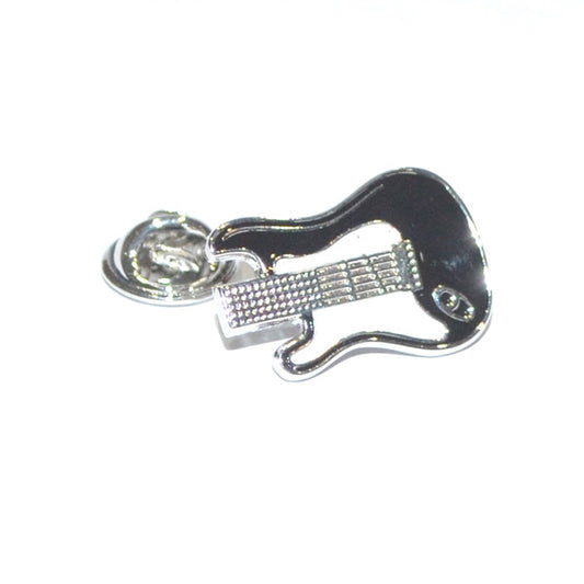 Black Electric Guitar Music Lapel Pin Badge
