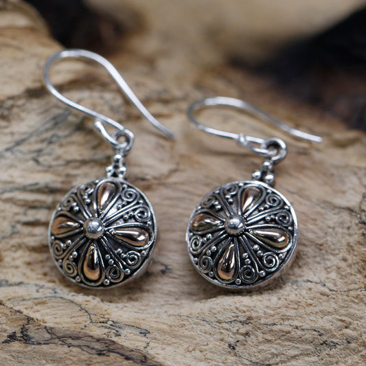 Silver and Gold Classic Round Earrings