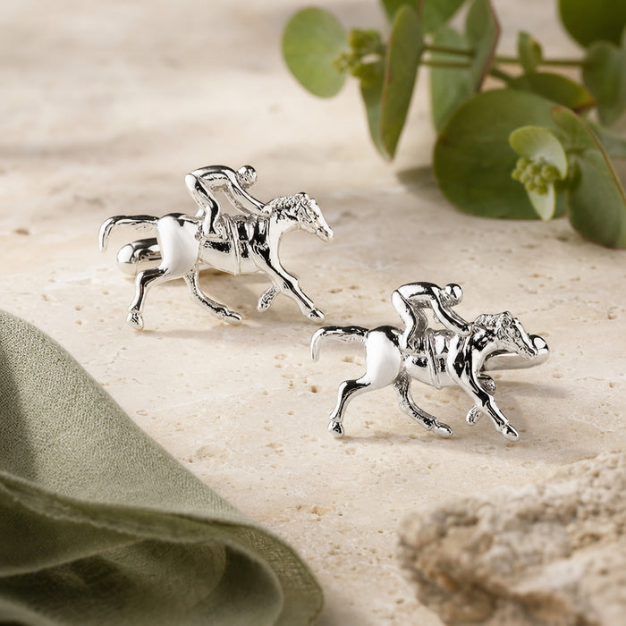 Silver Horse Racing Cufflinks