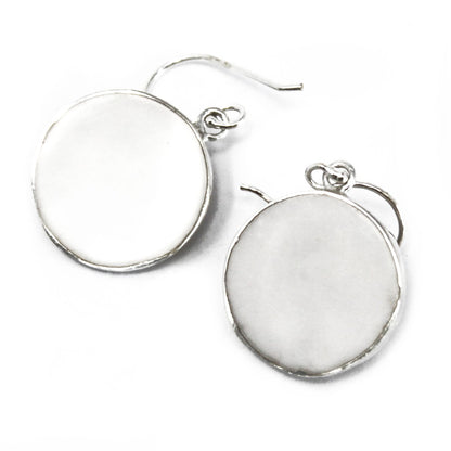 15mm Tree of Life Silver Earrings - Mother of Pearl