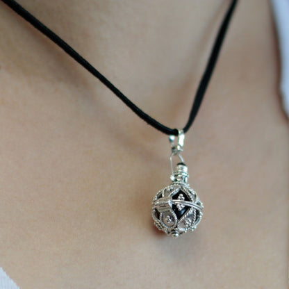 16mm Silver Darkness Angel Bell Necklace