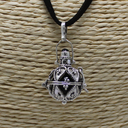 16mm Silver Darkness Angel Bell Necklace