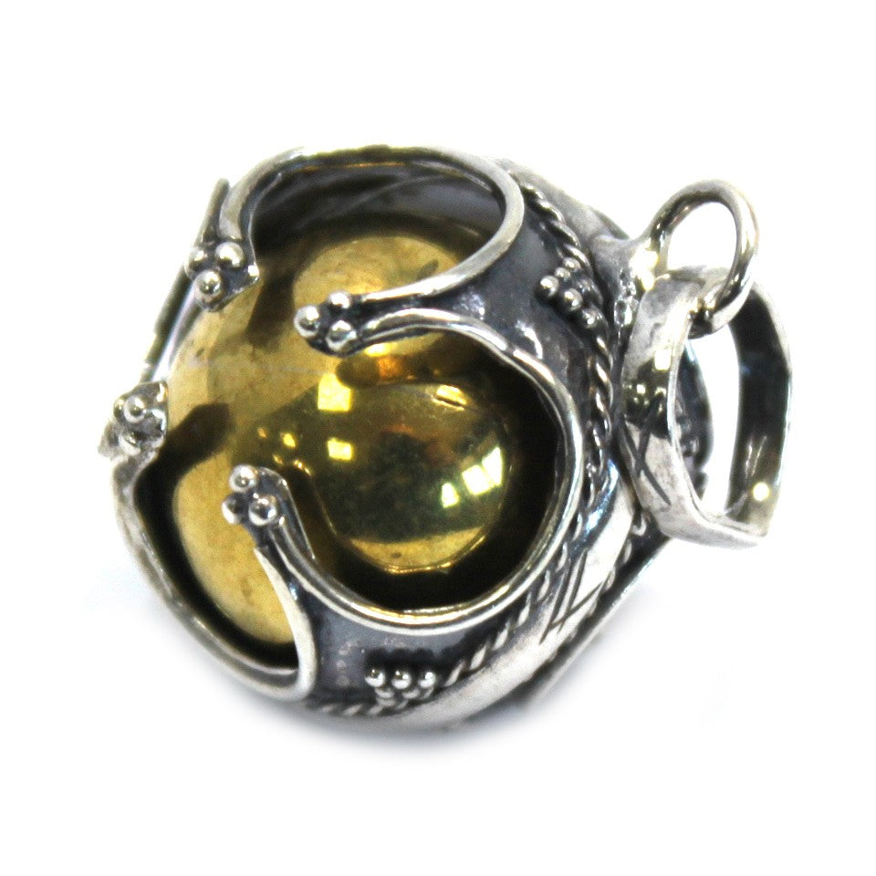 16mm Silver Prosperity Angel Bell Necklace