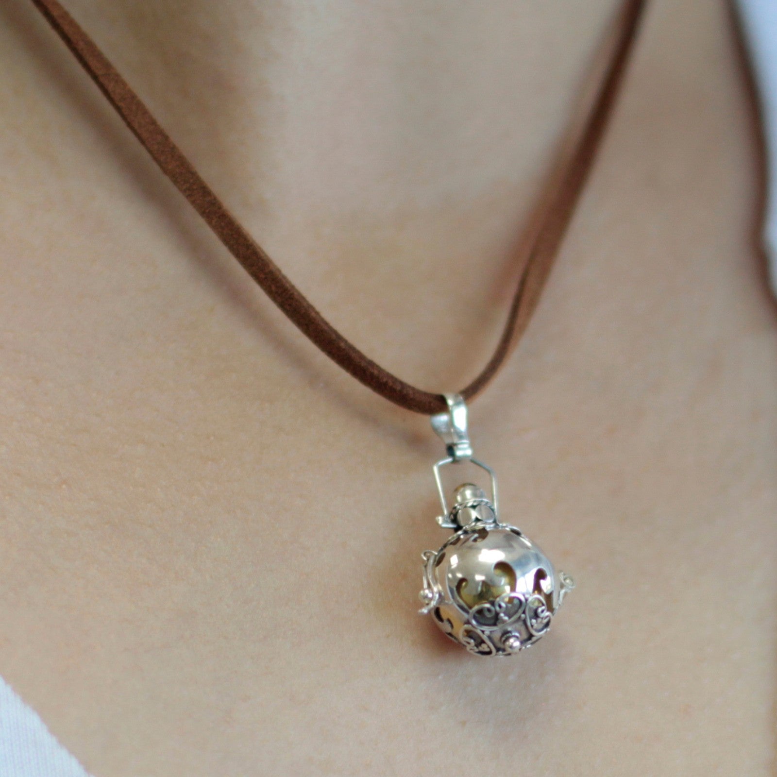 16mm Silver Protection Angel Bell Necklace