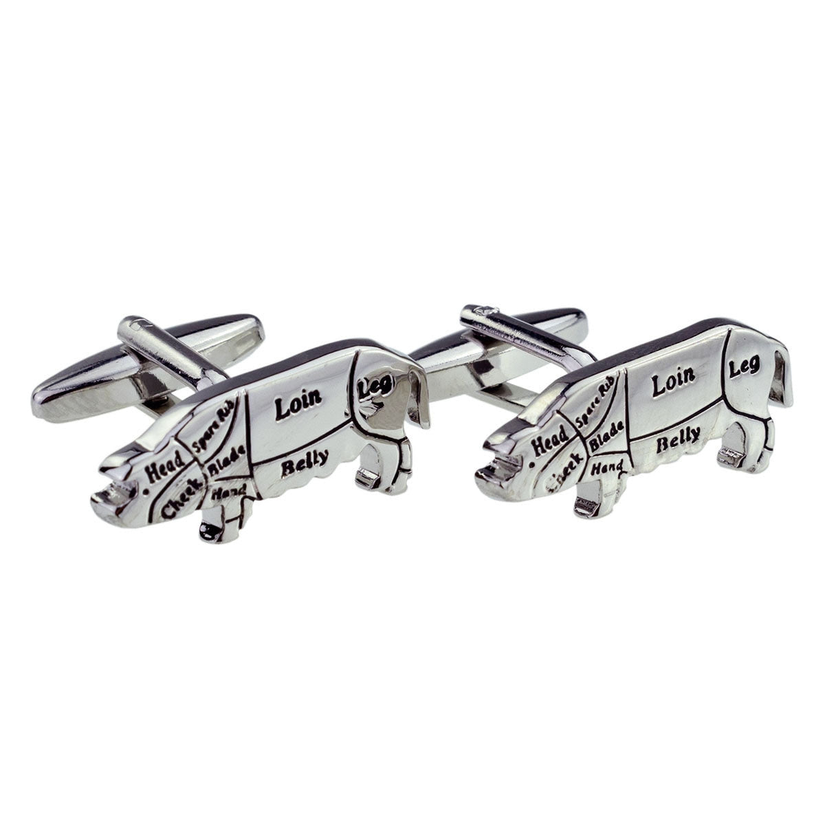 Butchers Cuts of Pork Pig Chef Cufflinks | Ashton and Finch