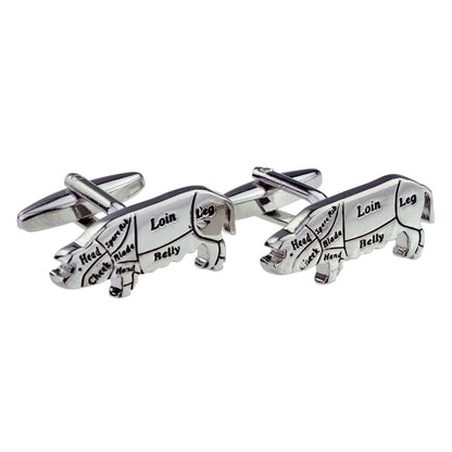 Butchers Cuts of Pork Pig Chef Cufflinks | Ashton and Finch