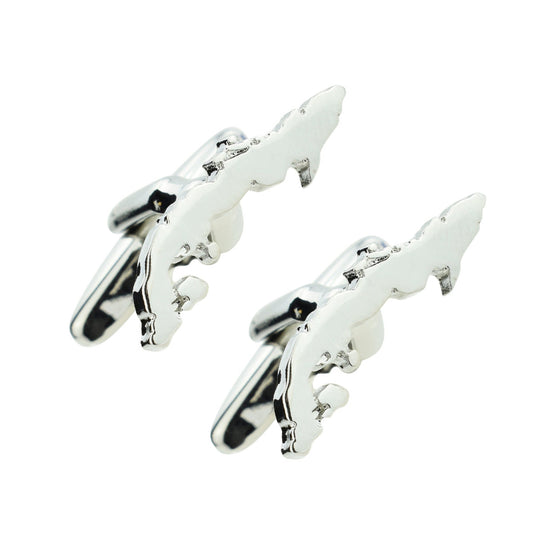 Outline Map of Chile Rhodium Plated Cufflinks | Ashton and Finch