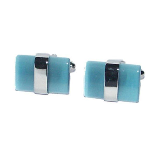 Aquamarine acrylic bar cufflinks NOW 33% OFF previous cost (DWC) | Ashton and Finch