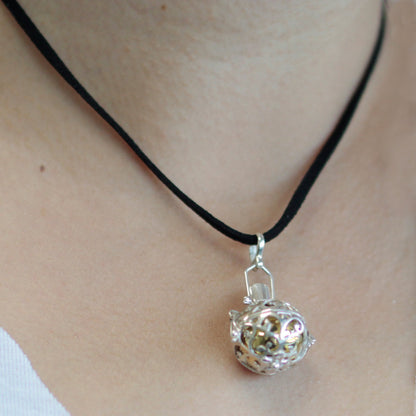 18mm Silver Night-time Angel Bell Necklace