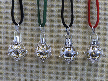 18mm Silver Night-time Angel Bell Necklace