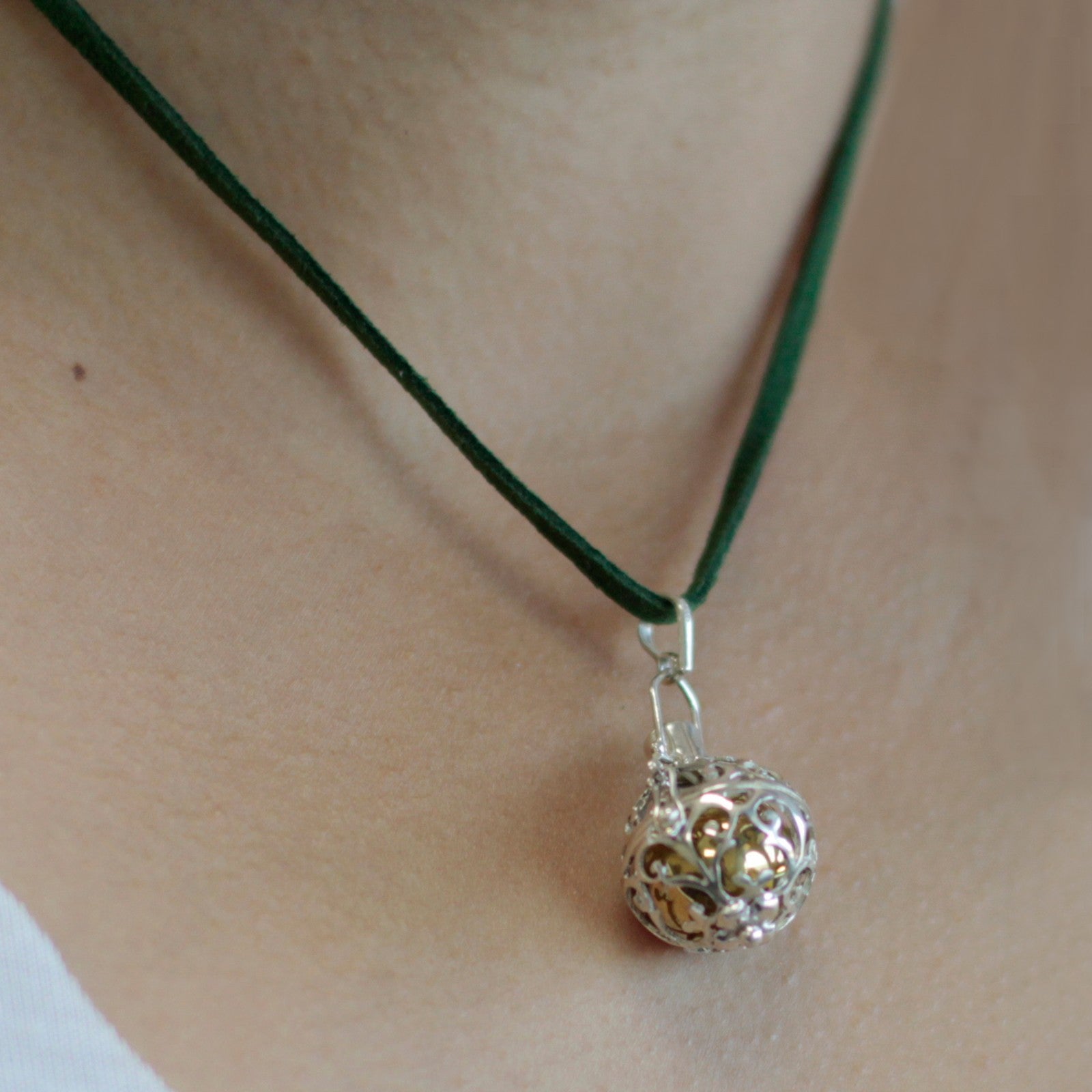 18mm Silver Romance Angel Bell Necklace