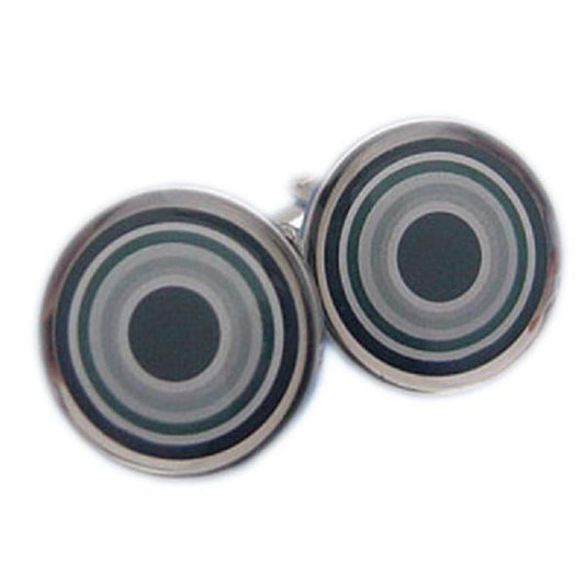 Concentric Circles Classic Cufflinks - Grey | Ashton and Finch
