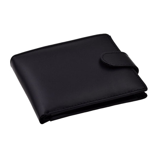 Button Down Black Leather Wallet  | Ashton and Finch