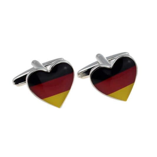 Germany German Flag Heart Shaped Cufflinks | Ashton and Finch