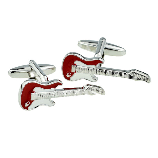 Red Guitar Music Cufflinks | Ashton and Finch