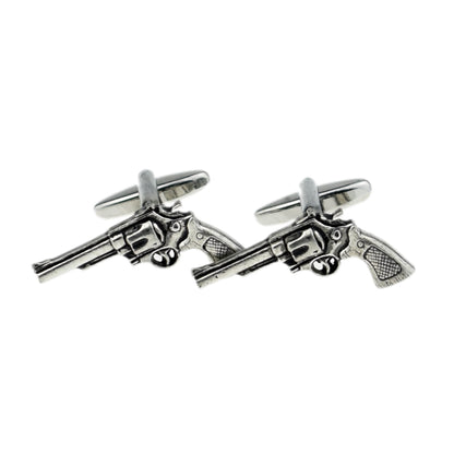 English Made Modern Pistols Pewter Cufflinks | Ashton and Finch