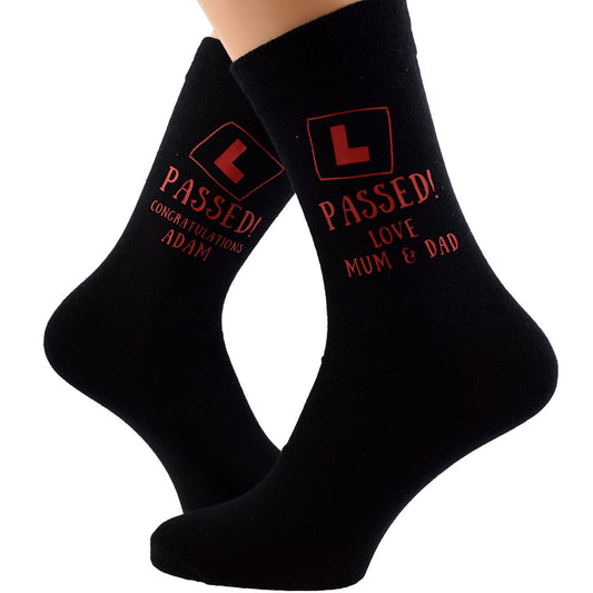 Personalised Congratulations You Passed Driving Test Mens Black Socks| Ashton and Finch