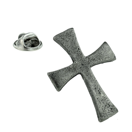 Templars Cross English Made Pewter Lapel Pin Badge