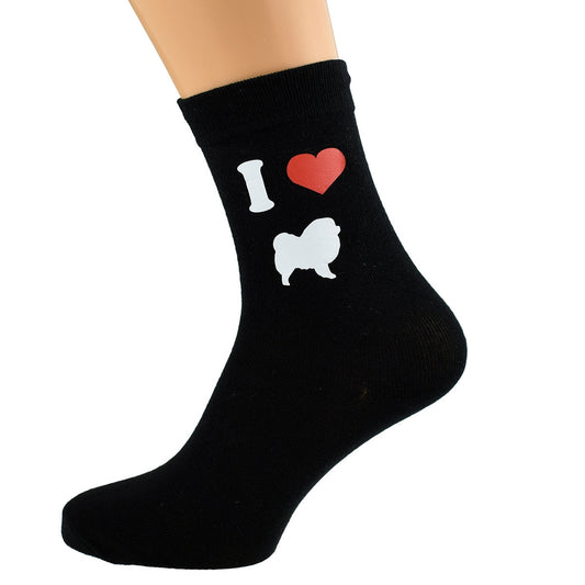 I Love Chow Chows Mens Black Socks| Ashton and Finch