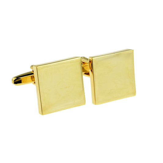 Deluxe Gold Square Cufflinks (engravable 17 x 3 mm) | Ashton and Finch