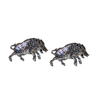 English Made Running Wild Boar Pewter Cufflinks | Ashton and Finch