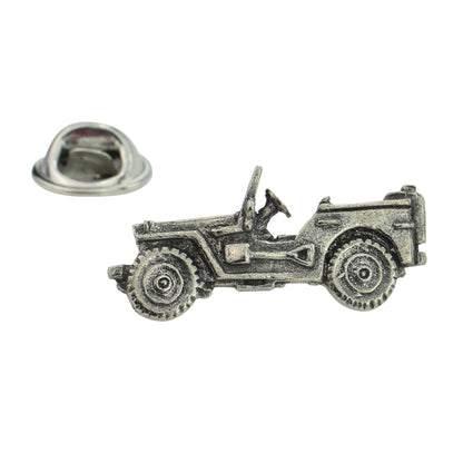 Military Jeep English Pewter Lapel Pin Badge