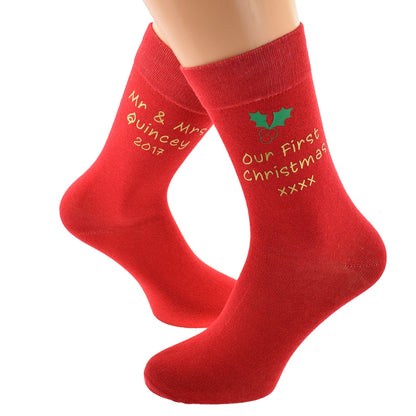 Personalised Our First Christmas Socks Mens Or Ladies| Ashton and Finch