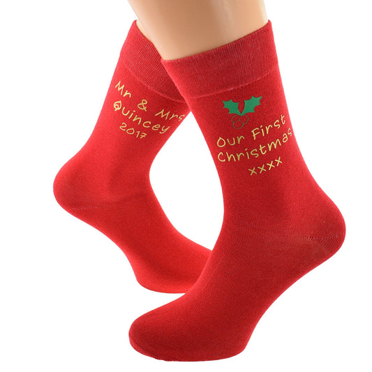 Personalised Our First Christmas Socks Mens Or Ladies| Ashton and Finch