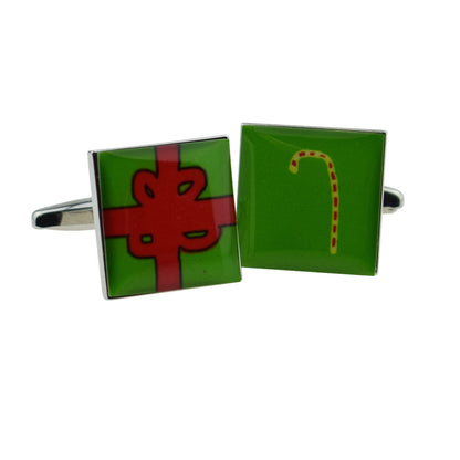 Candy Cane & Xmas Gift Christmas Cufflinks | Ashton and Finch